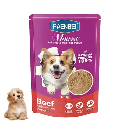 FurryFusion Alimento húmedo para perros con sabor a carne de res, 4 x 130 g