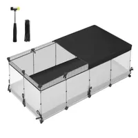 SONGMICS Enclos pour Animaux avec Plancher et Tapis Imperméable et Amovible