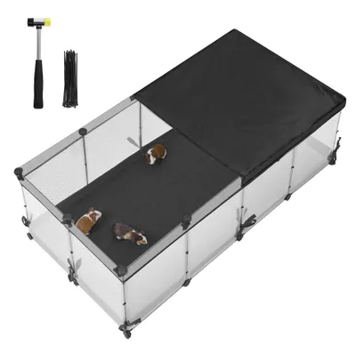 SONGMICS Enclos pour Animaux avec Plancher et Tapis Imperméable et Amovible