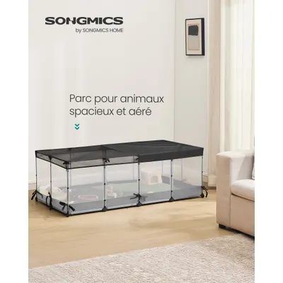 SONGMICS Enclos pour Animaux avec Plancher et Tapis Imperméable et Amovible