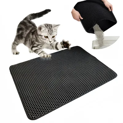 FurryFusion Tapis à litière pour chats en EVA double-couche