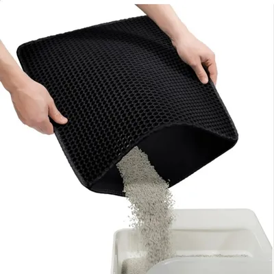 FurryFusion Tapis à litière pour chats en EVA double-couche FurryFusion Tapis à litière pour chats en EVA double-couche