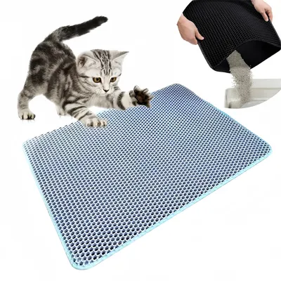 FurryFusion Tapis à litière pour chats en EVA double-couche FurryFusion Tapis à litière pour chats en EVA double-couche