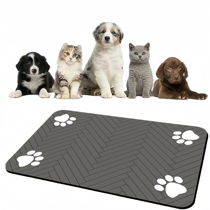 FurryFusion Tapis d'alimentation pour chien et chat rapide à sécher