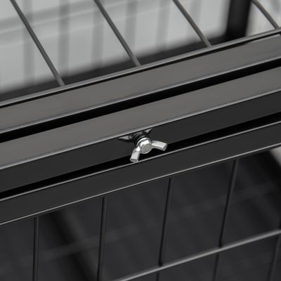 PawHut - cage d'intérieur 2 portes pour chien sur roulettes - noir