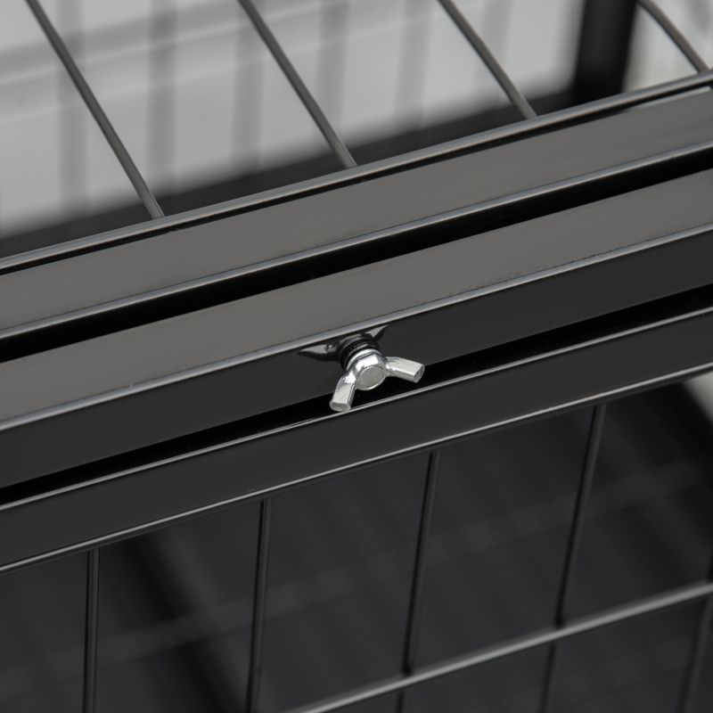 PawHut - cage d'intérieur 2 portes pour chien sur roulettes - noir