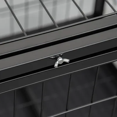 PawHut - cage d'intérieur 2 portes pour chien sur roulettes - noir