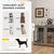 PawHut - cage d'intérieur 1 porte pour chien en bois - gris