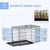 PawHut - cage d'intérieur pliable double porte pour chien - noir