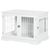 PawHut - cage d'intérieur 3 portes pour chien en bois - blanc