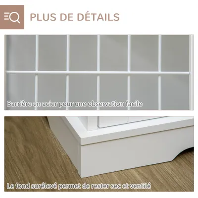 PawHut - cage d'intérieur 3 portes pour chien en bois - blanc PawHut - cage d'intérieur 3 portes pour chien en bois - blanc