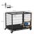 PawHut - cage d'intérieur 2 portes pour chien sur roulettes - noir