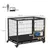 PawHut - cage d'intérieur 2 portes pour chien sur roulettes - noir