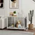 PawHut - cage d'intérieur 1 porte coussin pour chien en bois - blanc PawHut - cage d'intérieur 1 porte coussin pour chien en bois - blanc