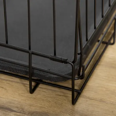 PawHut - cage d'intérieur pliable double porte pour chien - noir