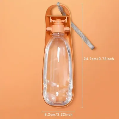 FurryFusion Bouteille d'eau pliable pour chien avec bol d'alimentation