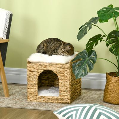 PawHut - Panier chat cosy grand confort coussins inclus jacinthe d'eau