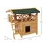 PawHut - Niche Villa Multi-équipement H.73 cm - Bois naturel