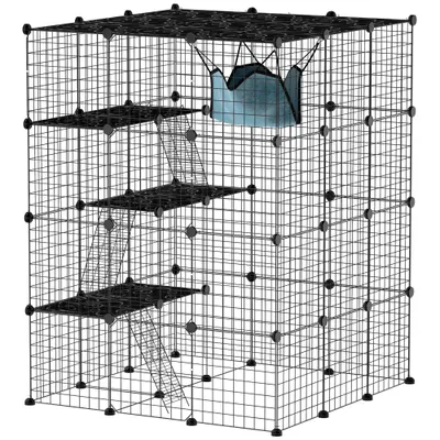PawHut - cage chat multi-équipement 4niv - noir