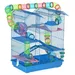 PawHut - Cage Hamster avec Tunnel Roue H.59 cm - Bleu