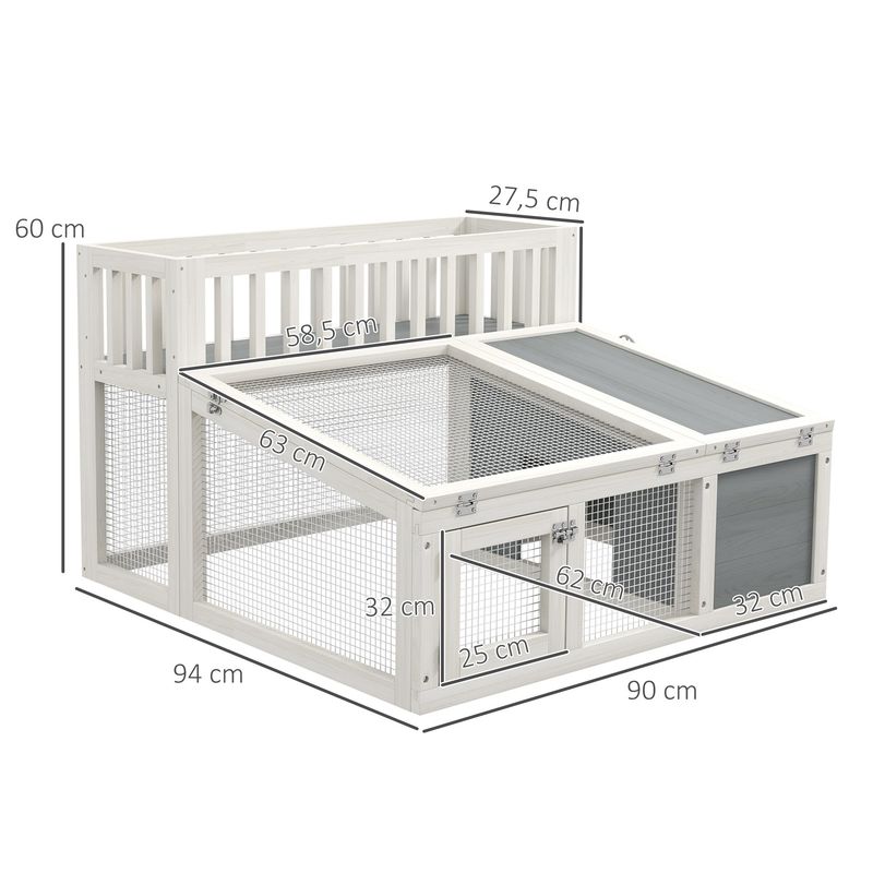 PawHut - clapier lapin design multi-portes - gris