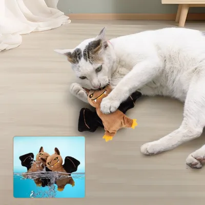FurryFusion Jouet réaliste pour chat en forme de chauve-souris