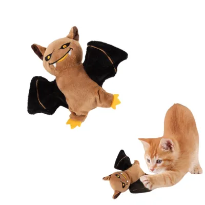 FurryFusion Jouet réaliste pour chat en forme de chauve-souris