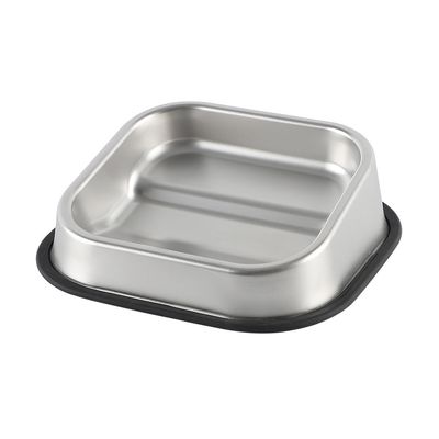 FurryFusion Gamelle carrée biseautée en acier inoxydable pour chien