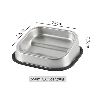 FurryFusion Gamelle carrée biseautée en acier inoxydable pour chien