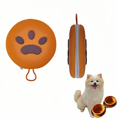 FurryFusion Bol en silicone pliable double pour chien de voyage