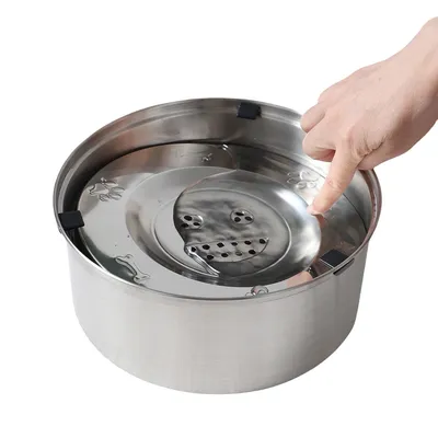 FurryFusion Abreuvoir flottant en acier inoxydable pour chats et chiens