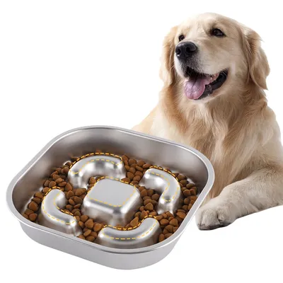 FurryFusion cuenco cuadrado para perros Slow Food