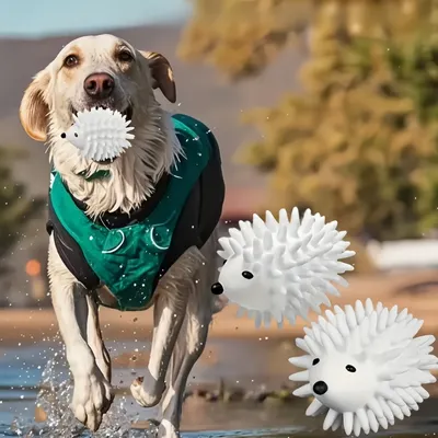 FurryFusion Jouet en caoutchouc hérisson pour chien