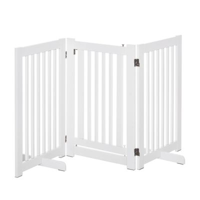 PawHut - barrière sécurité modulable pliable avec porte H.76 cm - blanc