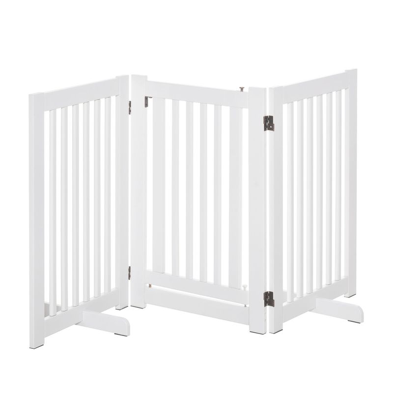 PawHut - barrière sécurité modulable pliable avec porte H.76 cm - blanc
