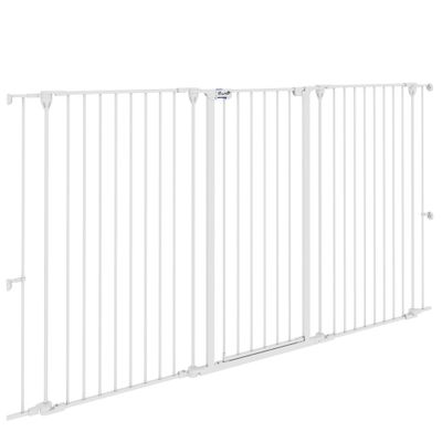 PawHut - Barrière pliable 3 panneaux verrouillable H.120 cm - blanc