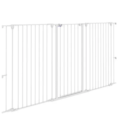 PawHut - Barrière pliable 3 panneaux verrouillable H.120 cm - blanc PawHut - Barrière pliable 3 panneaux verrouillable H.120 cm - blanc