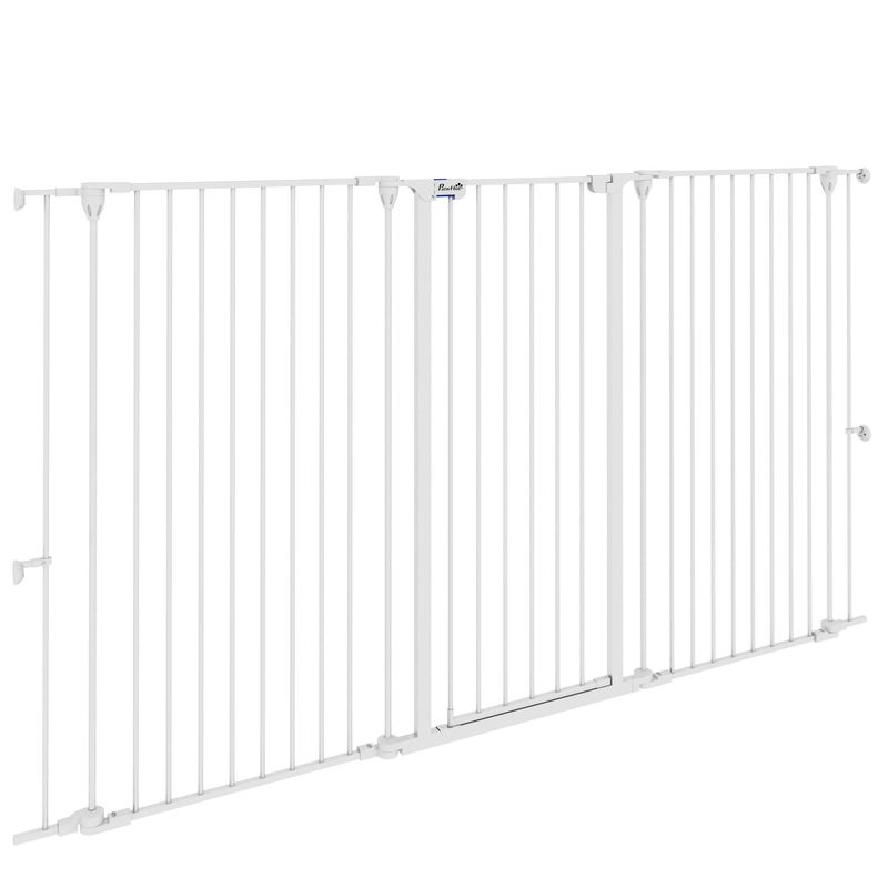 PawHut - Barrière pliable 3 panneaux verrouillable H.120 cm - blanc