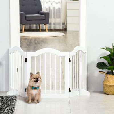 PawHut ? Barrière modulable pliable 154,5L x 61H cm MDF blanc