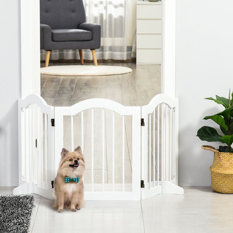 PawHut - Barrière Sécurité Modulable & Pliable H.61 cm - Blanc