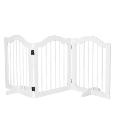 PawHut ? Barrière modulable pliable 154,5L x 61H cm MDF blanc