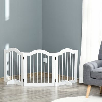 PawHut ? Barrière modulable pliable 154,5L x 61H cm MDF blanc