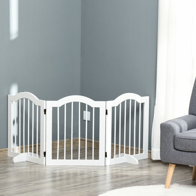 PawHut - Barrière Sécurité Modulable & Pliable H.61 cm - Blanc