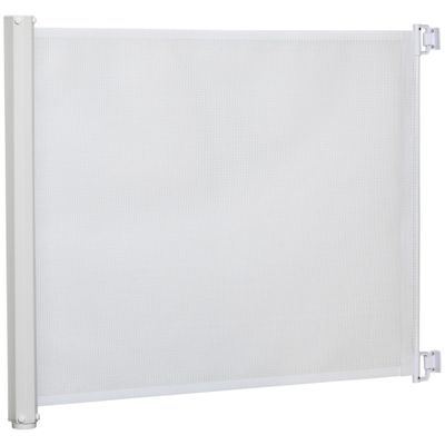 PawHut - Barrière Animaux Rétractable H.83 cm - Blanc