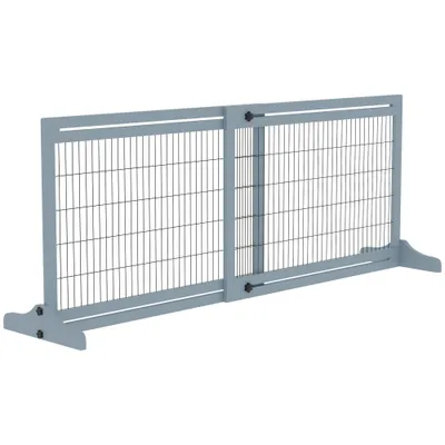 PawHut - barrière sécurité chien réglable autoportante H.69 cm - gris PawHut - barrière sécurité chien réglable autoportante H.69 cm - gris