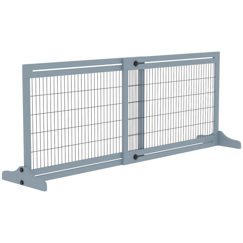 PawHut - barrière sécurité chien réglable autoportante H.69 cm - gris