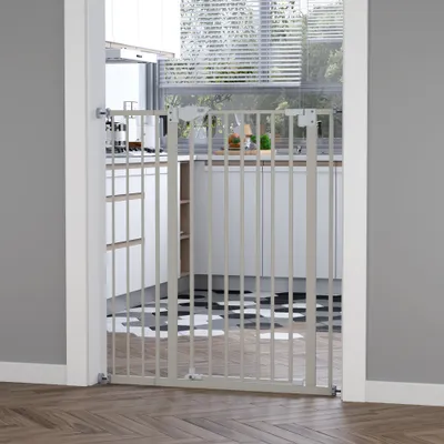 PawHut - Barrière sécurité réglable sans perçage - H.104.1 cm - blanc