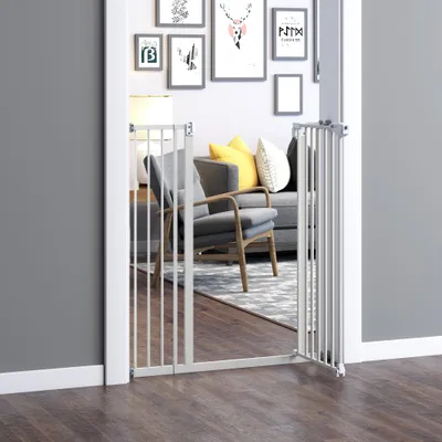 PawHut - Barrière sécurité réglable sans perçage - H.104.1 cm - blanc