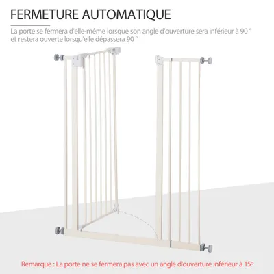PawHut - Barrière sécurité réglable sans perçage - H.104.1 cm - blanc