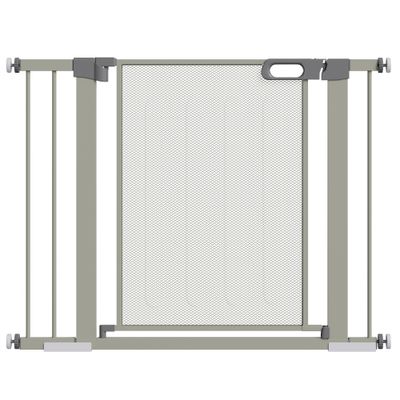PawHut - Barrière Sécurité Animaux Réglable H.75-103 cm - Gris